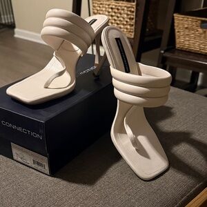 French Connection Cream Strappy Heels